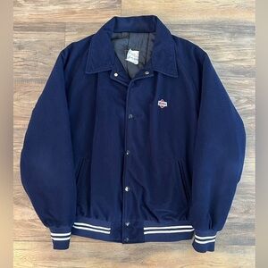 Vintage Corduroy Bomber Jacket Lined Avon Sportswear Irving Oil & Gas XL